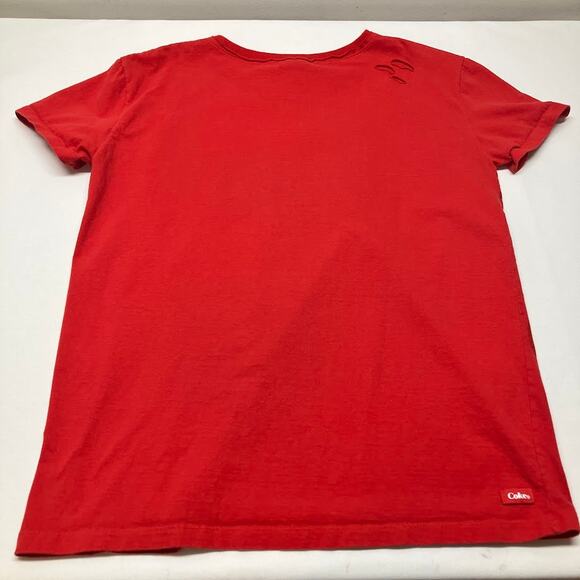 RARE Coca Cola Brazil T-Shirt Size Small Red Distressed Graphic Print Coke Logo - Picture 10 of 10
